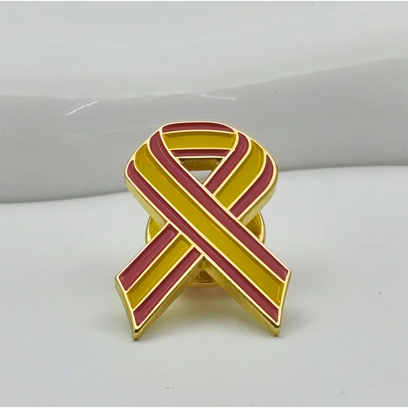 Spain Bow Flag Metal Soft Enamel Lapel Badge Pins Brooches