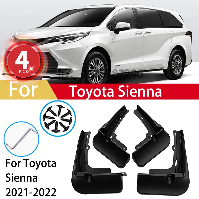 

For Toyota Sienna 2021 2022 Granvia black Mud Flaps Guards Front Rear Fender MudFlaps Car Mudguards Styling ABS Auto Accessories