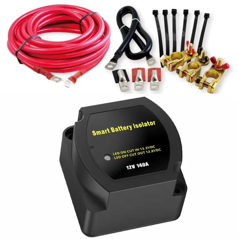 12V 140A Voltage Sensitive Relay VSR Dual Smart Battery Disconnector for Marine/Automotive/ATV/UTV/RV/Marine Model BG001