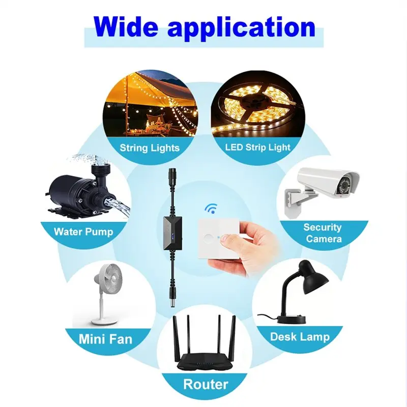 ABKQ-DC 5V-24V 433Mhz Wireless Remote Control Switch Power On/OFF Suitable For LED Light Strip Reading Lamp Light Fan