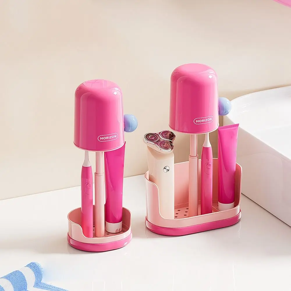 배수 기능이 있는 칫솔 홀더, 펀치 프리 만화 캐릭터 치약 보관 랙, 내구성 있는 도파민 전동 칫솔 스탠드 랙
