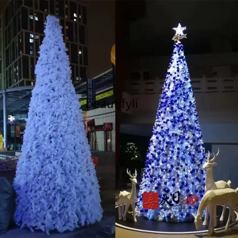 

YH Modern white large Christmas tree frame 3 meters, Christmas tree set white rattan decorated tree C56