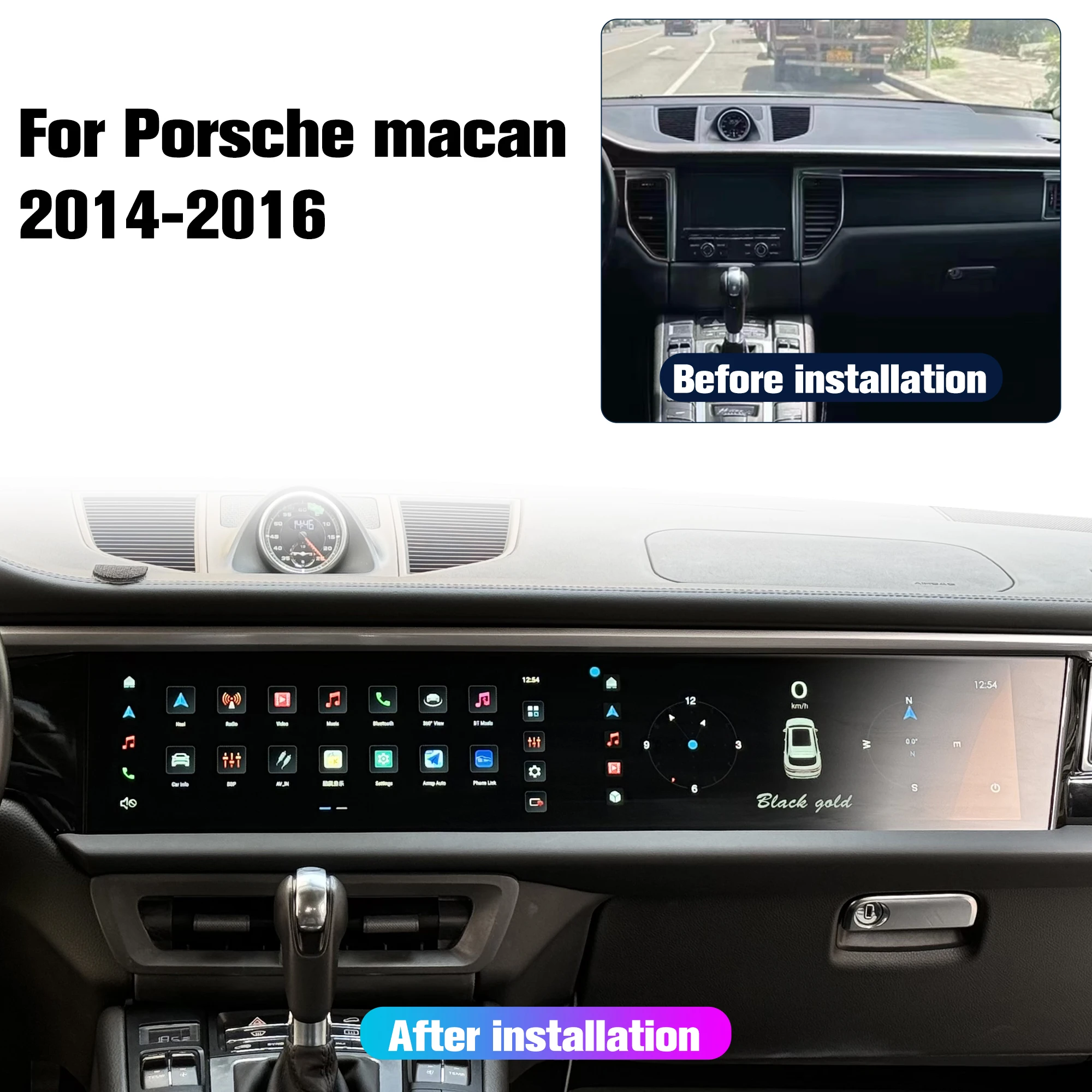 For Porsche Macan 2014 2017 lcd instrument panel digital instrument dashboard carplay autoradio navigazione Dual screens 3.1 4.0
