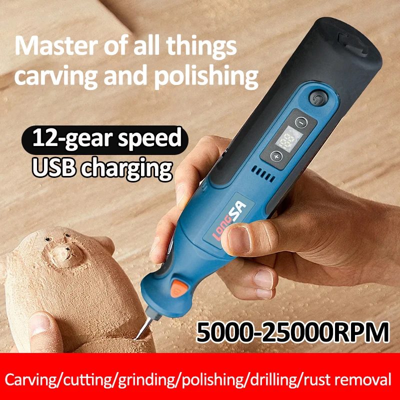 

5000-25000r Мини-шлифовальный станок, гравер, ручка, USB аккумуляторная электрическая шлифовальная машина, набор гравировально-шлифовальный станок, полировщик, комплект электрической дрели