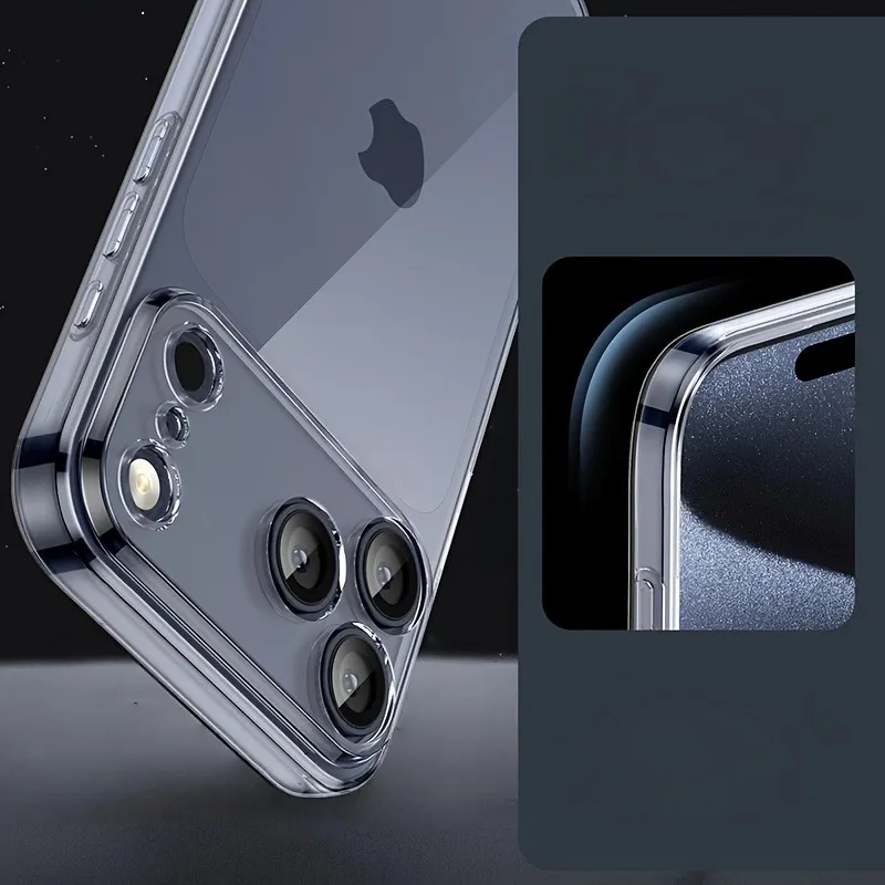 Ultra Thin Clear Phone Case For iPhone 17 16 Pro Max 17Pro Soft Silicone Transparent Cases For iPhone 15 14 13 17 Pro Max Cover