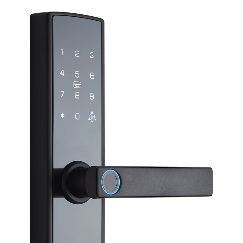 Fechadura inteligente com impressão digital, segurança doméstica, fechadura inteligente com senha de aplicativo wi-fi, desbloqueio rfid, hotéis eletrônicos