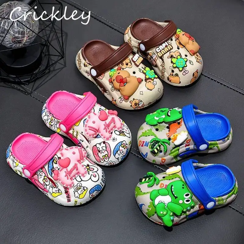 

Dinosaur Capybara Children Clogs Shoes Summer Horse Cartoon Kids Slippers EVA Waterproof Soft Beach Slippers For Boys Girls