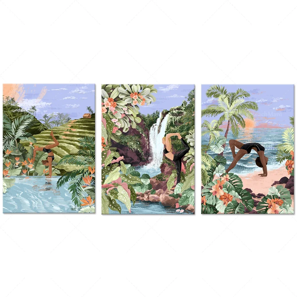 Yoga Girl | Affizi Yoga | Nautical Impressions | Art Tropical | Illustration Botany | Decorative Boho Style | Art Self Care | Im
