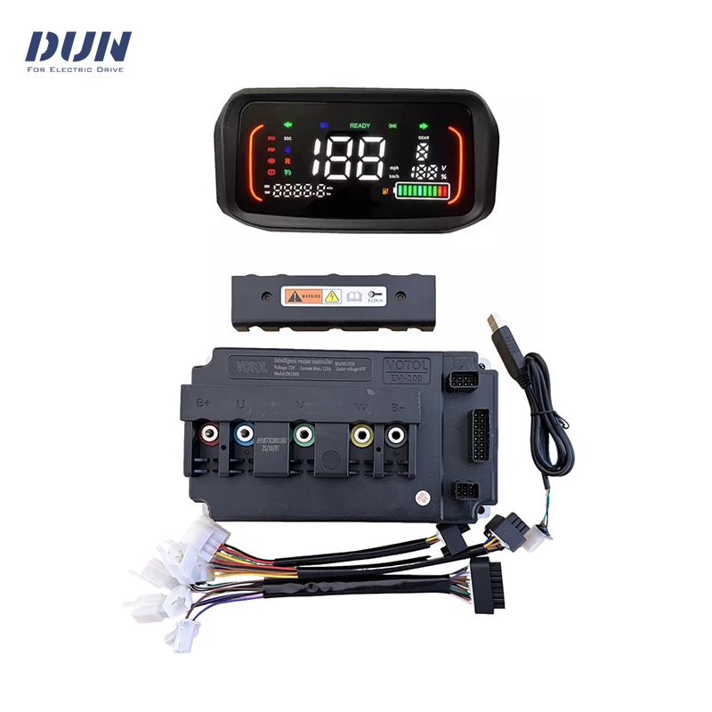 EM100 Sine Wave 130A PMSM Motor Controller Reverse Function with New N7 Colorful LCD Display for 2000W-3000W Motor