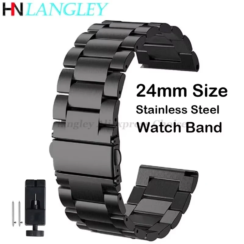Bracelets de montre en métal 24MM pour Suunto 9 7 Baro/Suunto D5 Spartan Sport poignet HR/Baro Bracelet de montre intelligente Bracelet en acier inoxydable ceinture