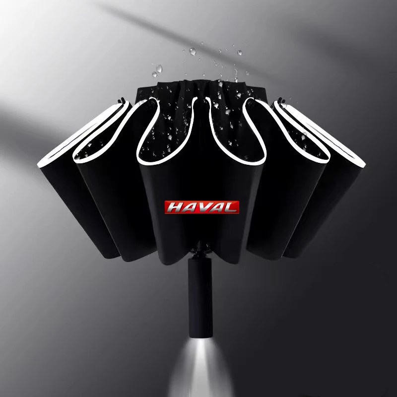 

Automatic Car Umbrella With LED Flashlight Reflective Stripe Reverse Umbrella For Haval Great Wall Cuv H3 H5 H2 H1 H6 H8 H9