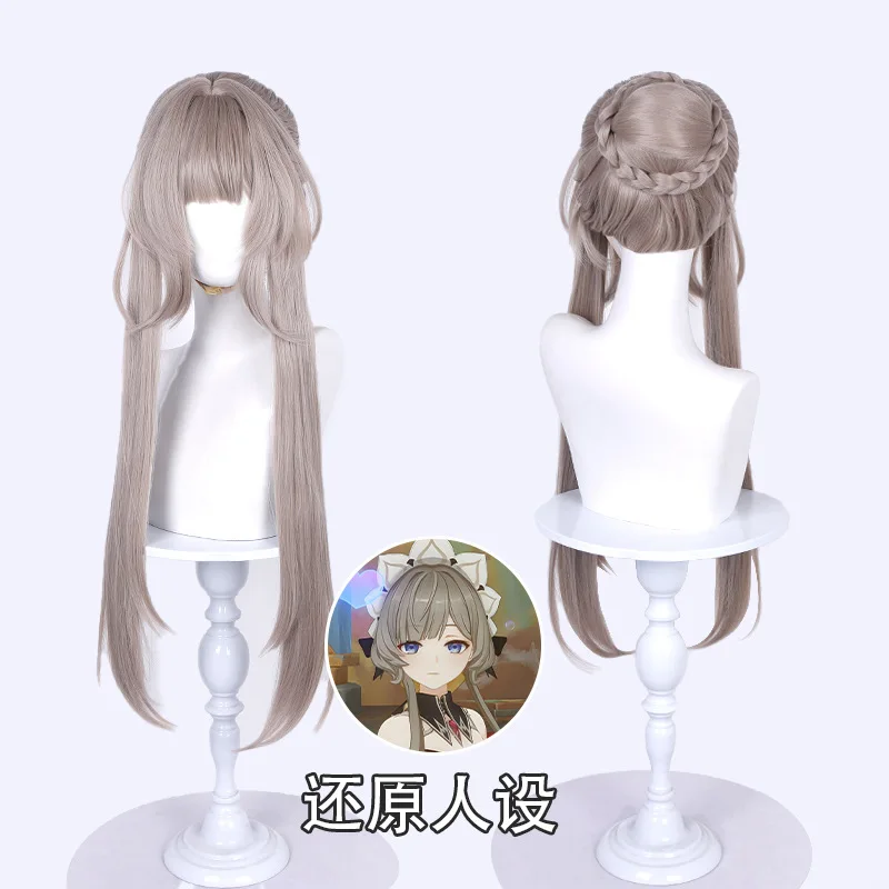 Marionette Sandrone Cosplay Wig Long Brown Wig Game Heat Resistant Synthetic Wigs for Halloween Carnival Party Costume