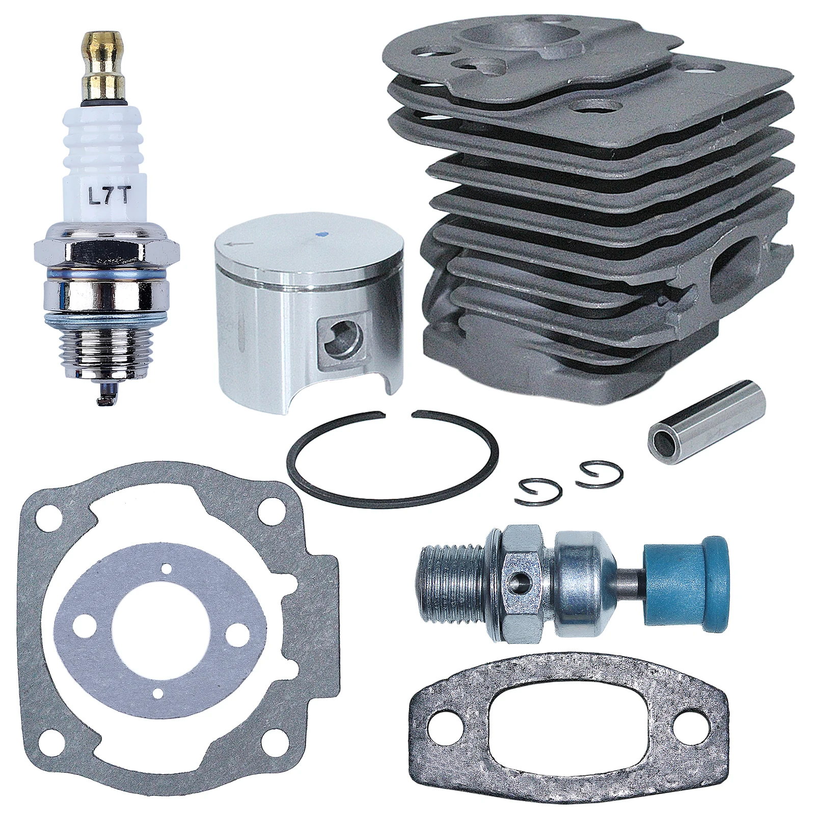 Junta de pistón de cilindro de 46mm para motosierra Husqvarna 55 51, válvula de descompresión, bujía, 503609171