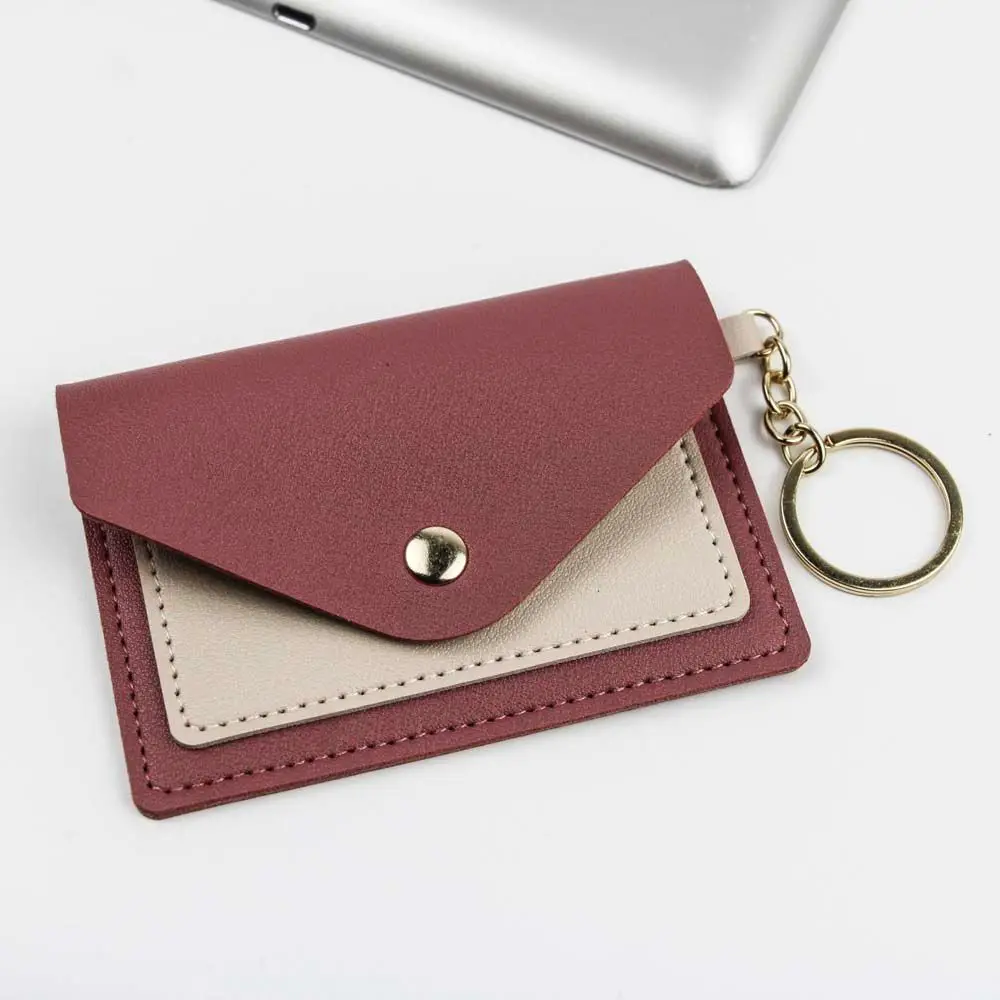 Fashion Coin Pocket With Keychain Business Card Cover Student Slim Wallet Korean Style Card Holder Coin Purse ID Card Holders