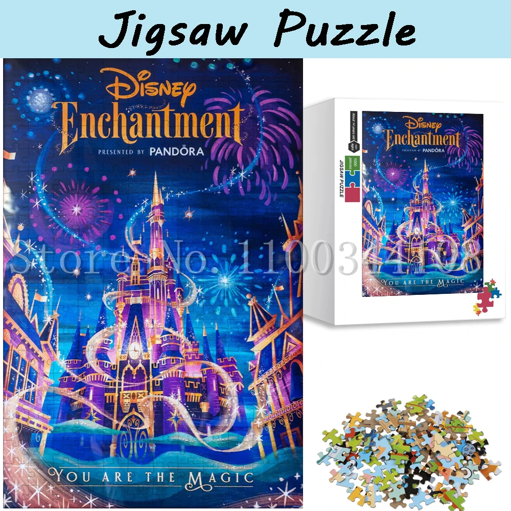 35/300/500/1000 Pieces Disneyland Jigsaw Puzzles Fantasy Magical Castle Wooden/paper Puzzles Children Intelligence Game Toys