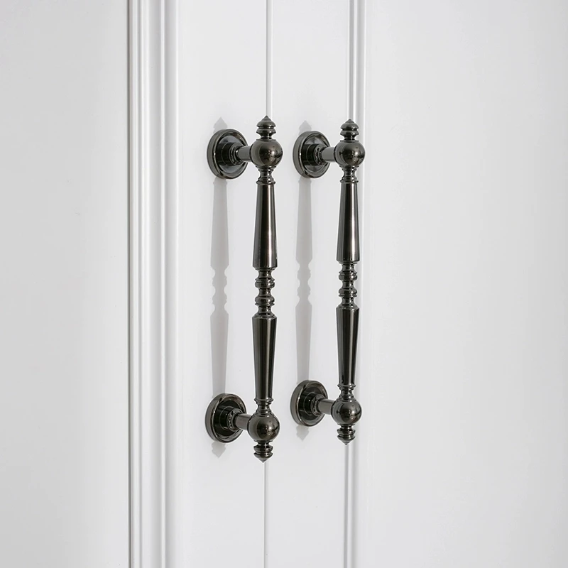 Furniture Bright Face Black Glossy Bedroom Door Solid Brass Wardrobe Handle Cabinet Door Shoe Cabinet Drawer Brass Small Handles