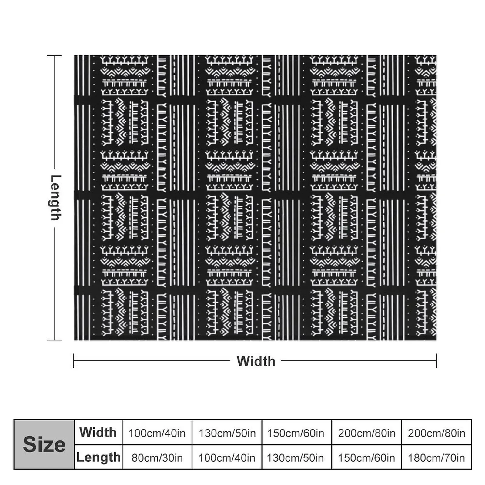 Inuit Tattoo Pattern White on Black Throw Blanket Flannel funny gift Thin Blankets