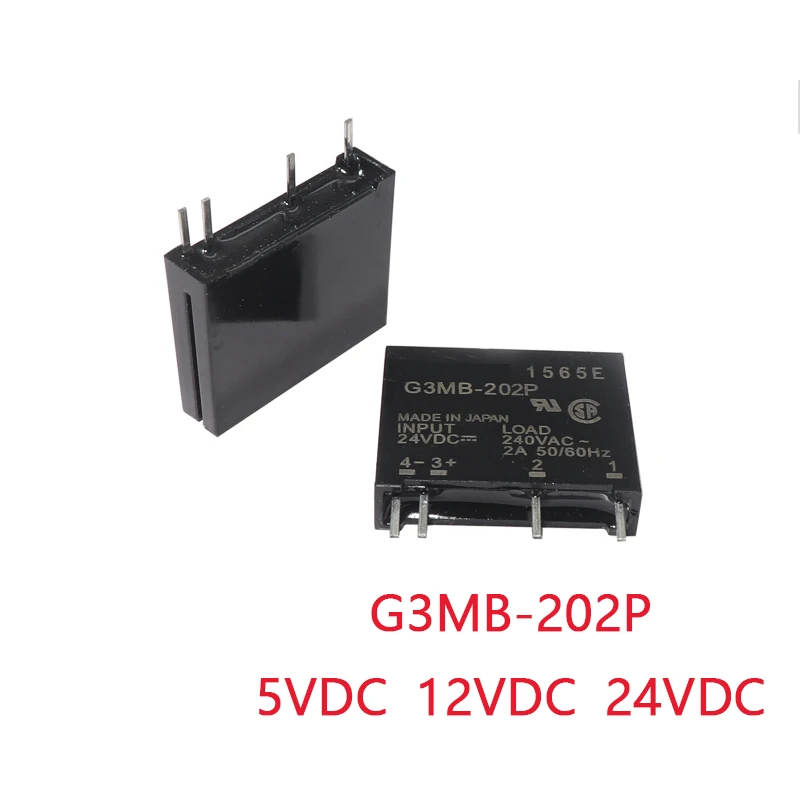 【2PCS】5V 12V 24V DC-AC Solid State Relay Module G3MB-202P PCB SSR AC 240V 2A Snubber Circuit Resistor Relay Switch