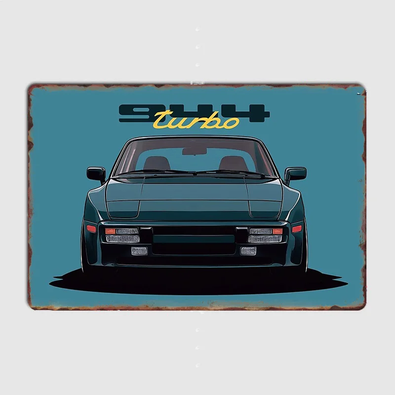 Sports Car 944 Classic Car Retro Posters Metal Sign Poster Car Club Bar Interior Bedroom Wall Art