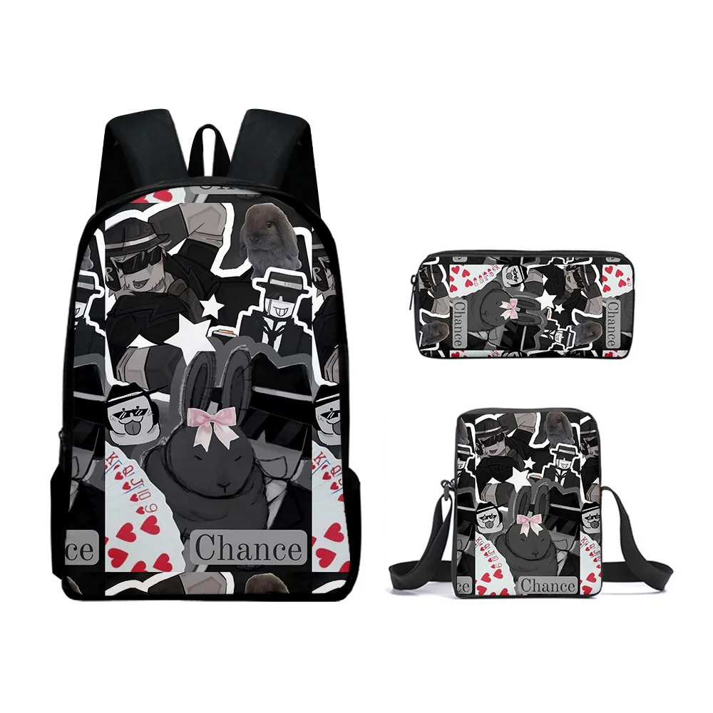 3pcs/set 3D Game Forsaken Gubby Primary and Secondary School Students Schoolbag Backpack Lunch Bag Pencil Bag School Bag