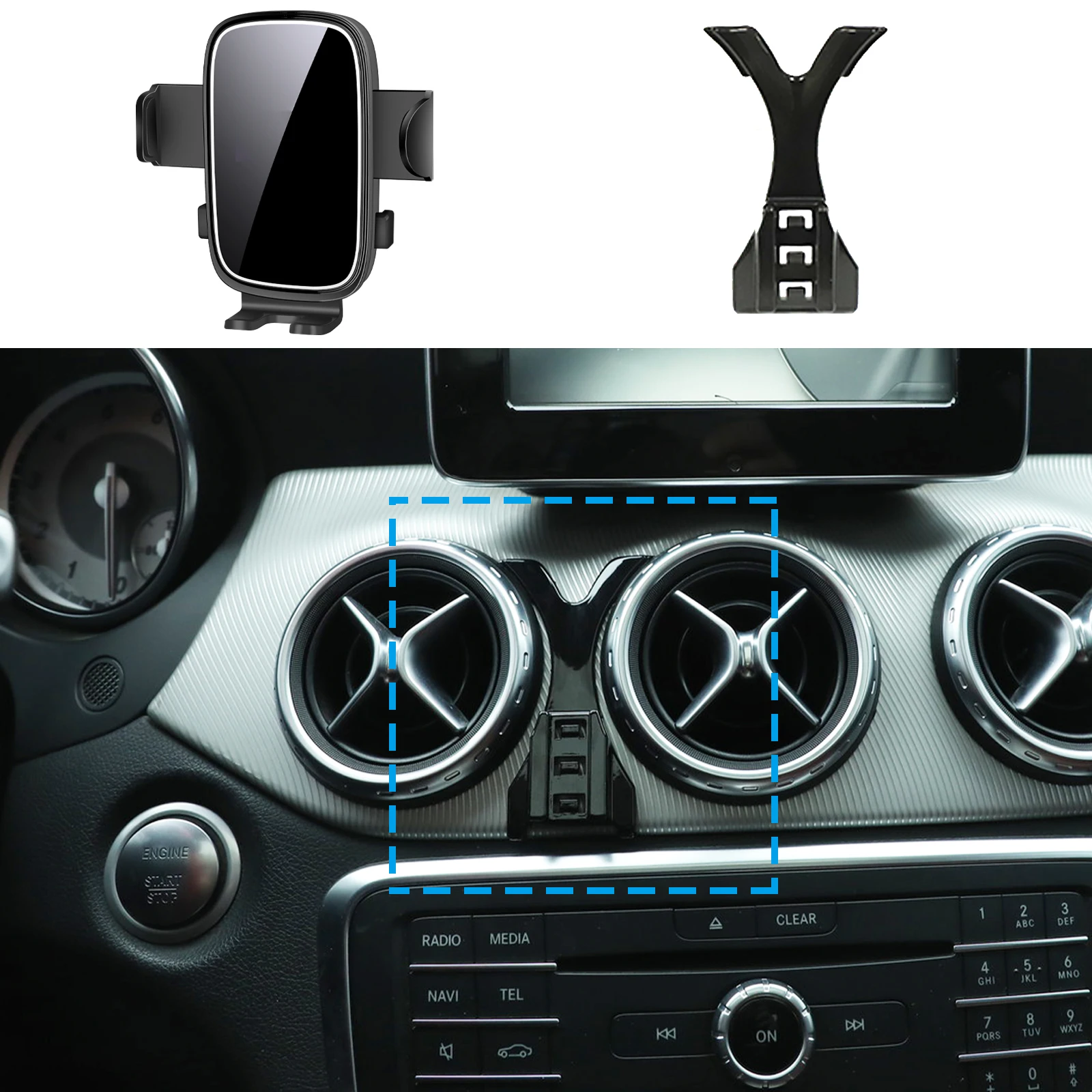 

fit for Mercedes-Benz A-Class 2013~2018 A45 AMG W176 Custom Fit Phone Holder Mount Dashboard Screen Base No Drill accessoires