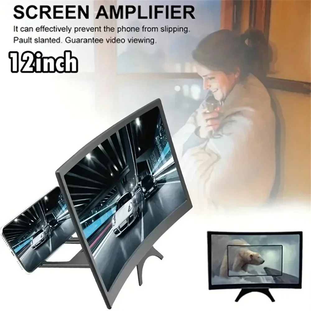 10/12 Inch/Phone Screen 3D HD Magnifier Movie Video Amplifier Holder Enlarger Screen Smart Phone Magnifying Curved Screen image 5