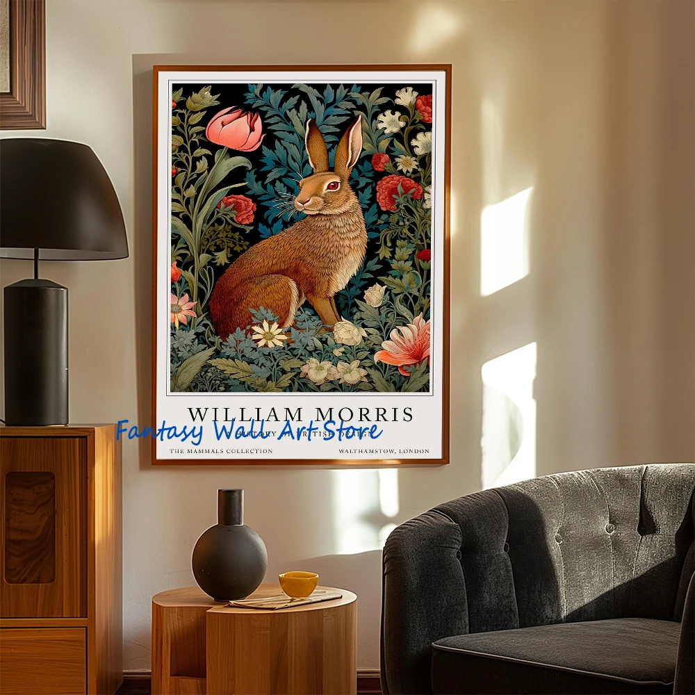 William Morris Floral Birds Animals Poster Botanical Animals Canvas Print Vintage Fine Art Wall Decor Home Living Room Art Decor