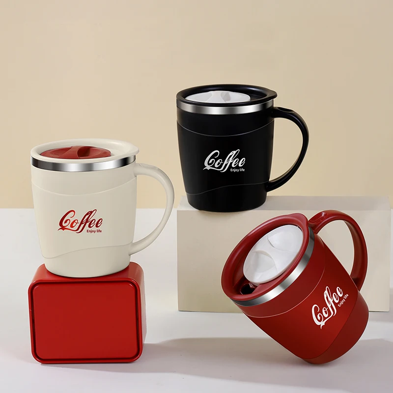 1 Stück 500ml 304 Edelstahl Kaffeebecher Doppelwandiger Vakuumisolierter Thermobecher mit Deckel Auslaufsicherer Reisebecher für Heiße und Kalte Getränke