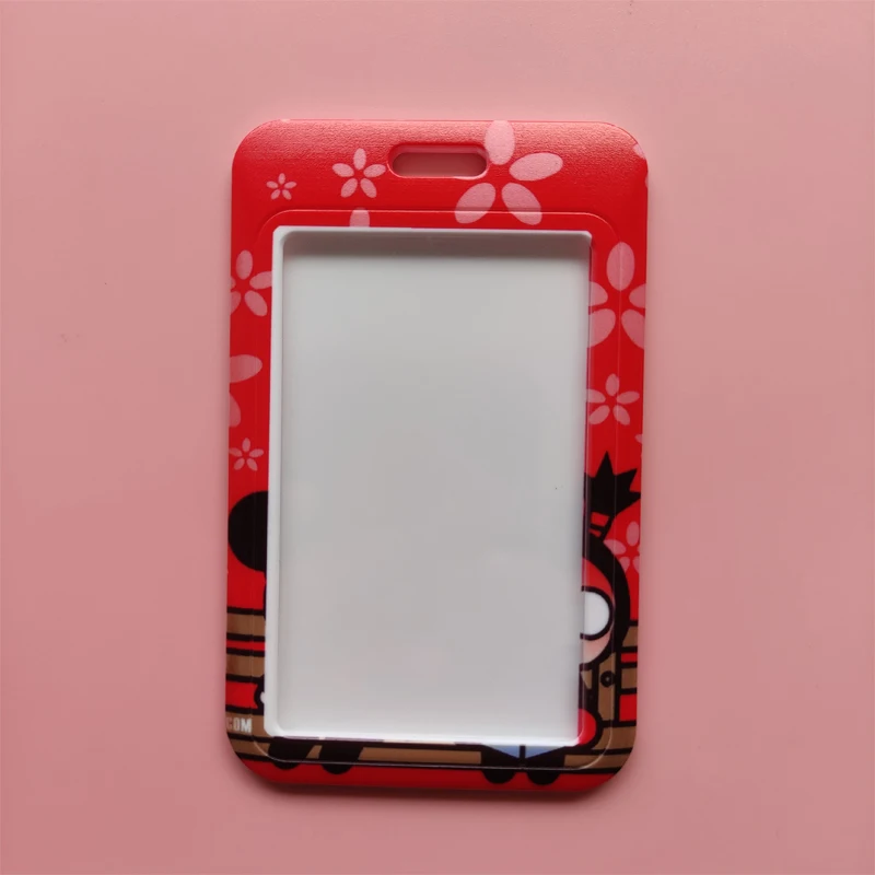 Cute Red Girls ID Card Holder cordino donna Business Name Card Badge titolari porta Card Case dipendente tracolla portachiavi