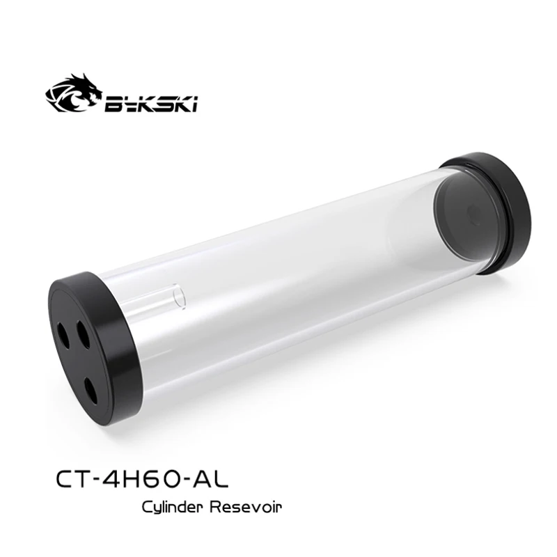 BYKSKI CT-4H60-AL 80/130/180/240 mm x 60 mm diameter cilindrische watergekoelde tank aluminium koelvloeistof + acryl G1/4 reservoir