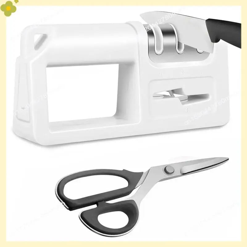 LDHL Knife Sharpener, Kitchen Knife Sharpener With Scissors Sharpener, Knife Sharpener Tool For Repairing, Restoring Durable Whi