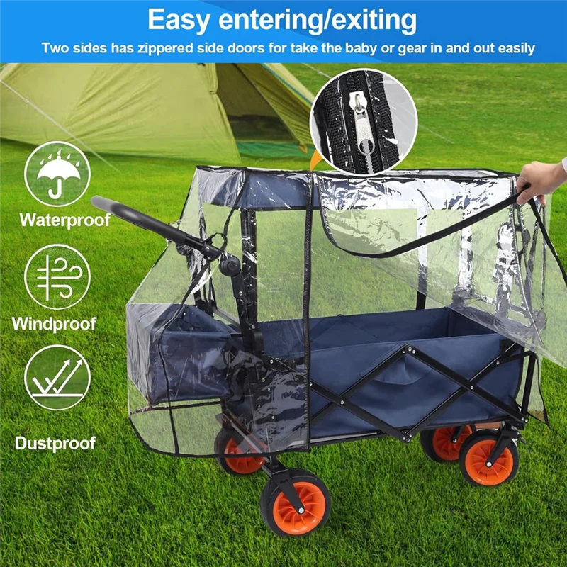 TKOH-Wagon Covers Waterproof Clear Plastic Awning For Camping Picnic Garden Use For Outdoor Camping Picnic Waterproof