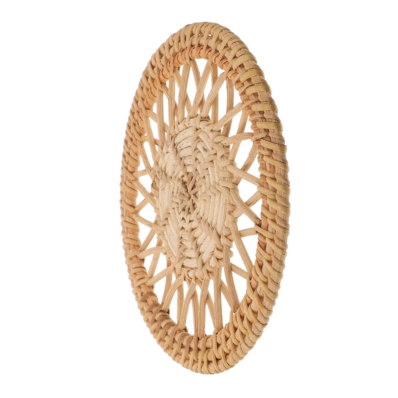 

Round Rattan Coasters Hollow Pattern Heat Resistant Drink Mat Dining Table Placemat Coffee Table Farmhouse Kitchen Decor