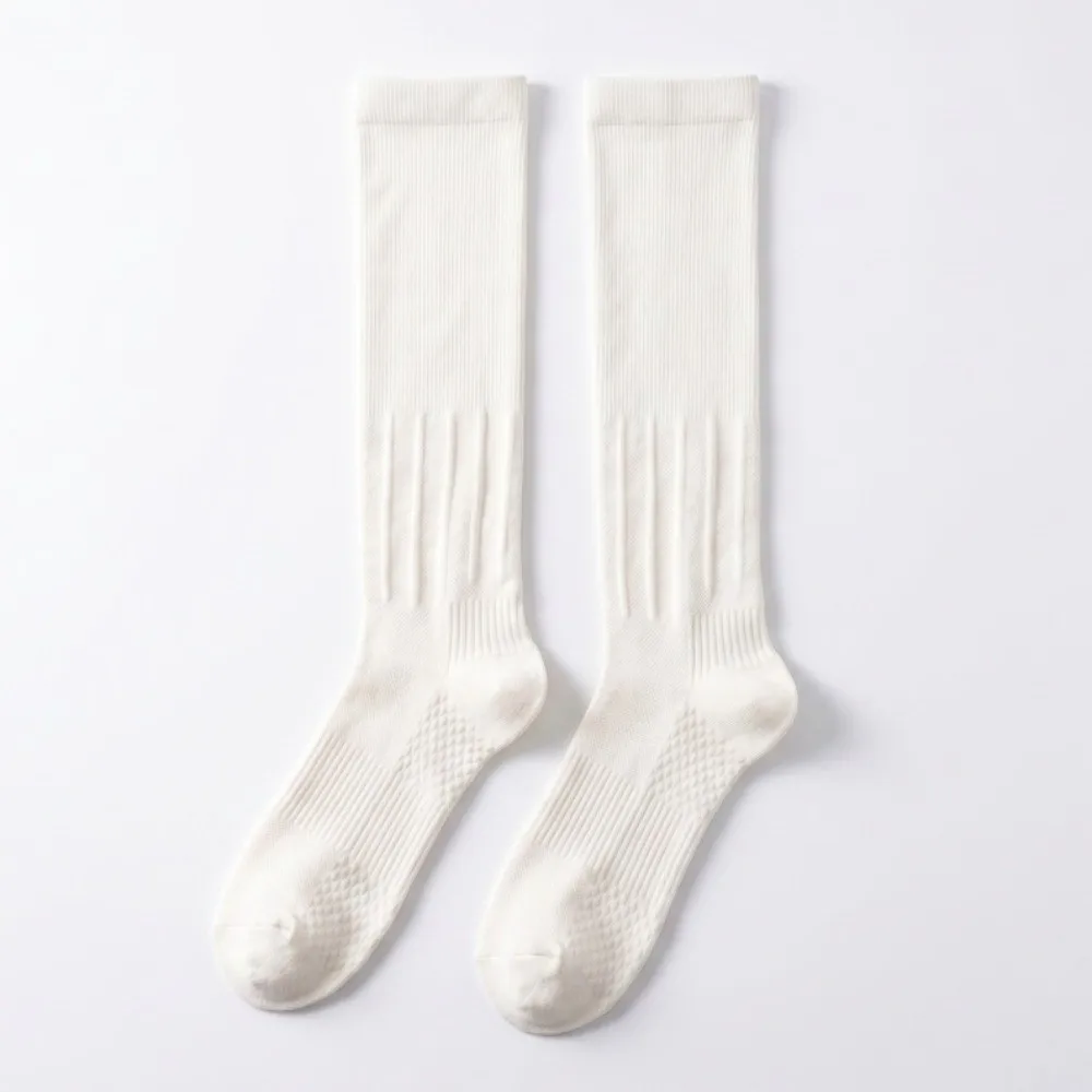 2 Pairs New Soft Breathable Compression Calf Socks Non Slip Stretch Long Tube Socks Compression Athletic Socks Fitness