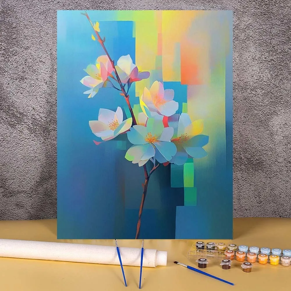 

Безрамная картина по номерам для взрослых, ручная роспись, художественная цветочная краска, поделки по номерам, цветы, холст, картина, украшение дома