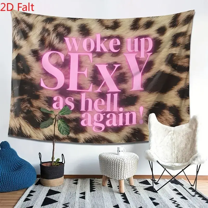 VIKAMA Retro Leopard Pink Hot Girl Tapestry Background Girl Sweet Cool Atmosphere Wall Decoration Room Decoration