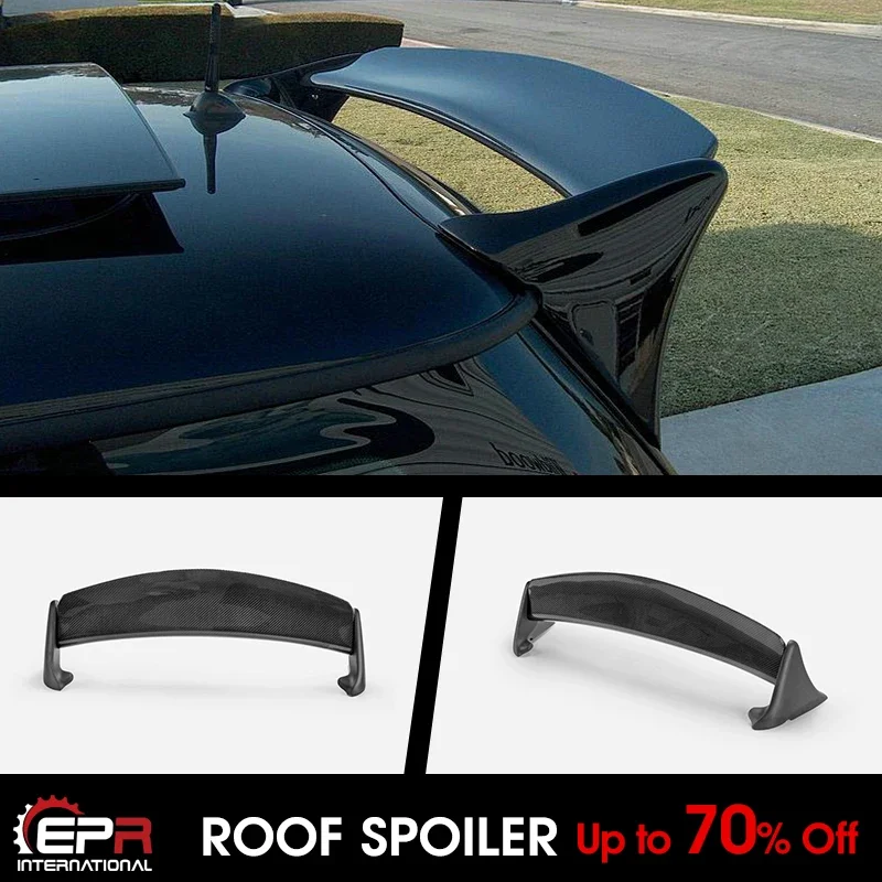 For Mini R50 R53 Mini Cooper AQR Style Carbon Glossy & FRP Unpainted Rear Spoiler Roof Wing Exterior Accessories Kit