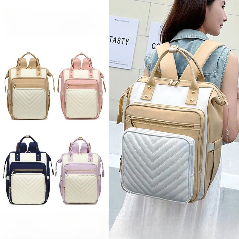 New Fashion Oxford Multi Functional Wear Resistant Insulation Large Capacity Zipper Mommy Bags Backpack for Travel Diaper Bags