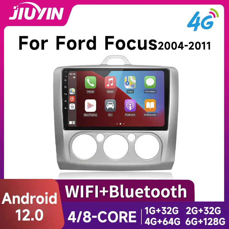 

JIUYIN 9" 2 Din 4G WiFi Car Radio for Ford Focus Exi MT AT 2004-2011 Multimedia Player Android 12 GPS Navigation Head Unit 2din