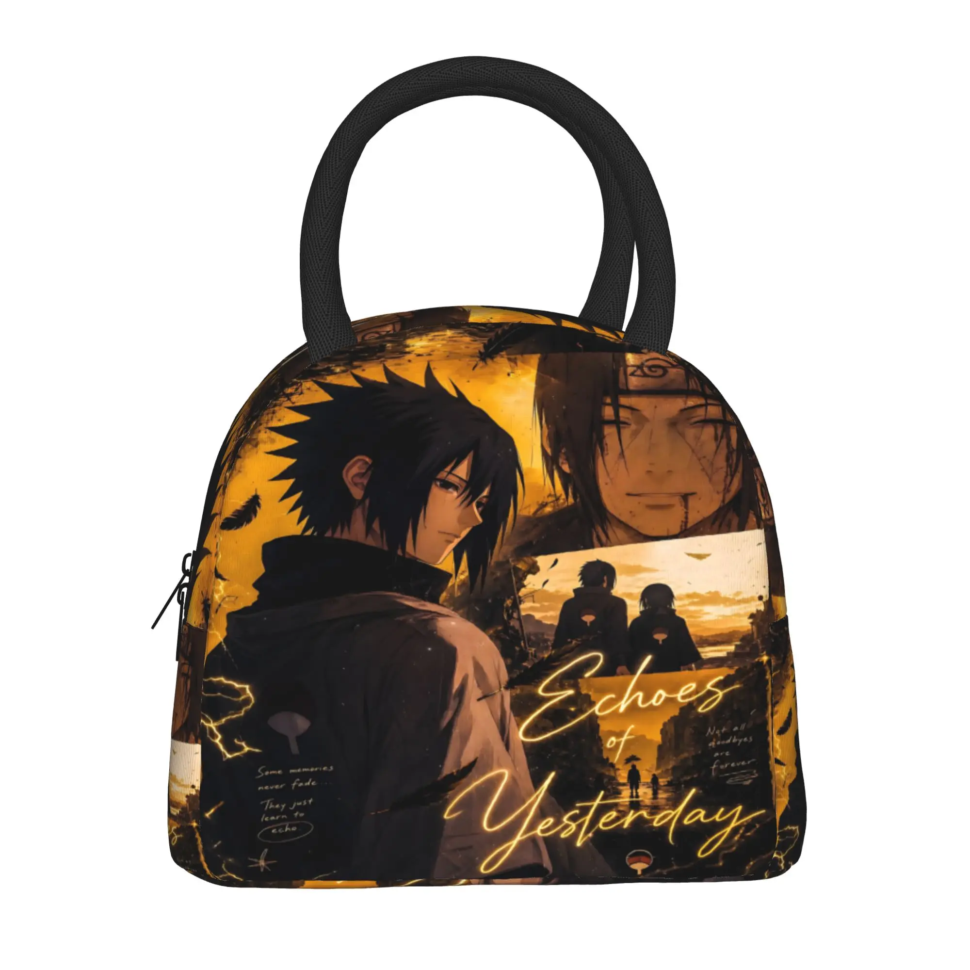 Naruto Anime Theme Handbag Insulated Lunch Bag Meal Pack Rice Bag  bolsa Student Bento Lunch Handbag