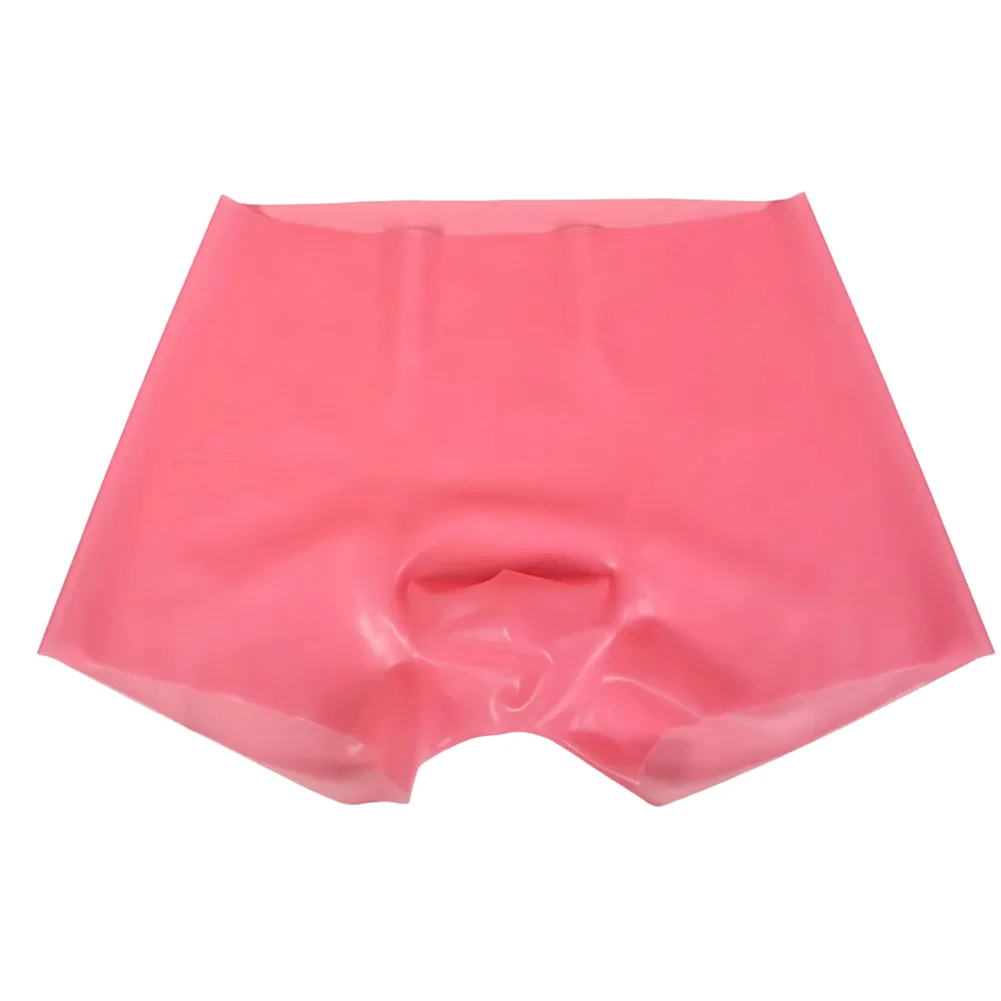 Mens Sexy Latex Underpants Boxer Briefs See-Through Erotic Rubber Safety Panties Seamless Men Latex Boxer Tight Underwear ﻿