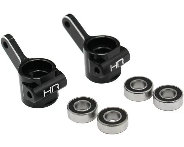Hot Racing Black Aluminum Front Steering Blocks w/5x11x4mm Bearings for Traxxas 1/10 2WD Slash/Rustler/Stampede/Bandit/Bigfoot