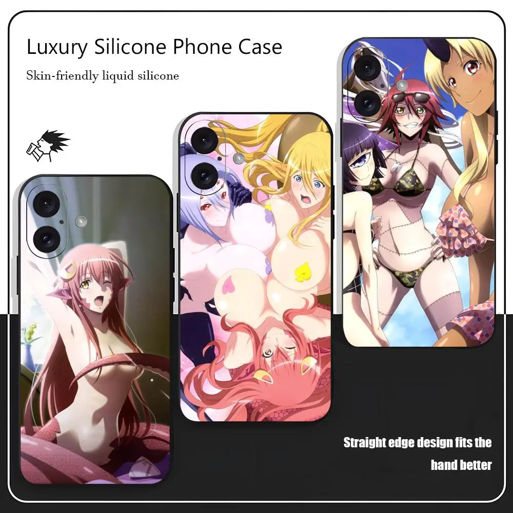Чехол для телефона Hot Monster Musume с аниме для iPhone 16, 15, 14, 13, 12, 11 X XR XS 8 Plus Mini Pro Max, мягкий черный противоударный чехол Чехол для телефона Hot Monster Musume с аниме для iPhone 16, 15, 14, 13, 12, 11 X XR XS 8 Plus Mini Pro Max, мягкий черный противоударный чехол