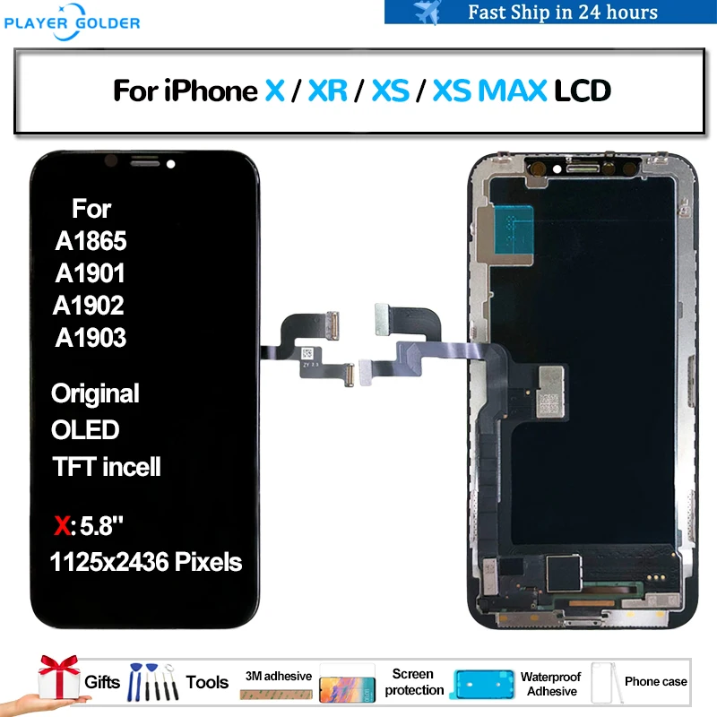 

Original For iPhone X XR XS XS MAX Pantalla lcd Display Touch Panel Screen Digitizer Assembly OLED TFT Incell Replacement Parts