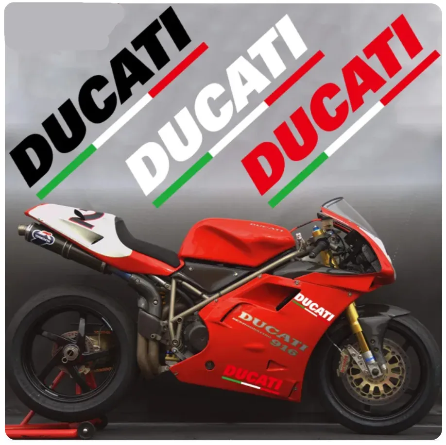 

Set of 2 DUCATI Italian Tricolor Reflective Sticker Body Decoration LOGO Decal for DUCATI916/821/1199/Scrambler Series
