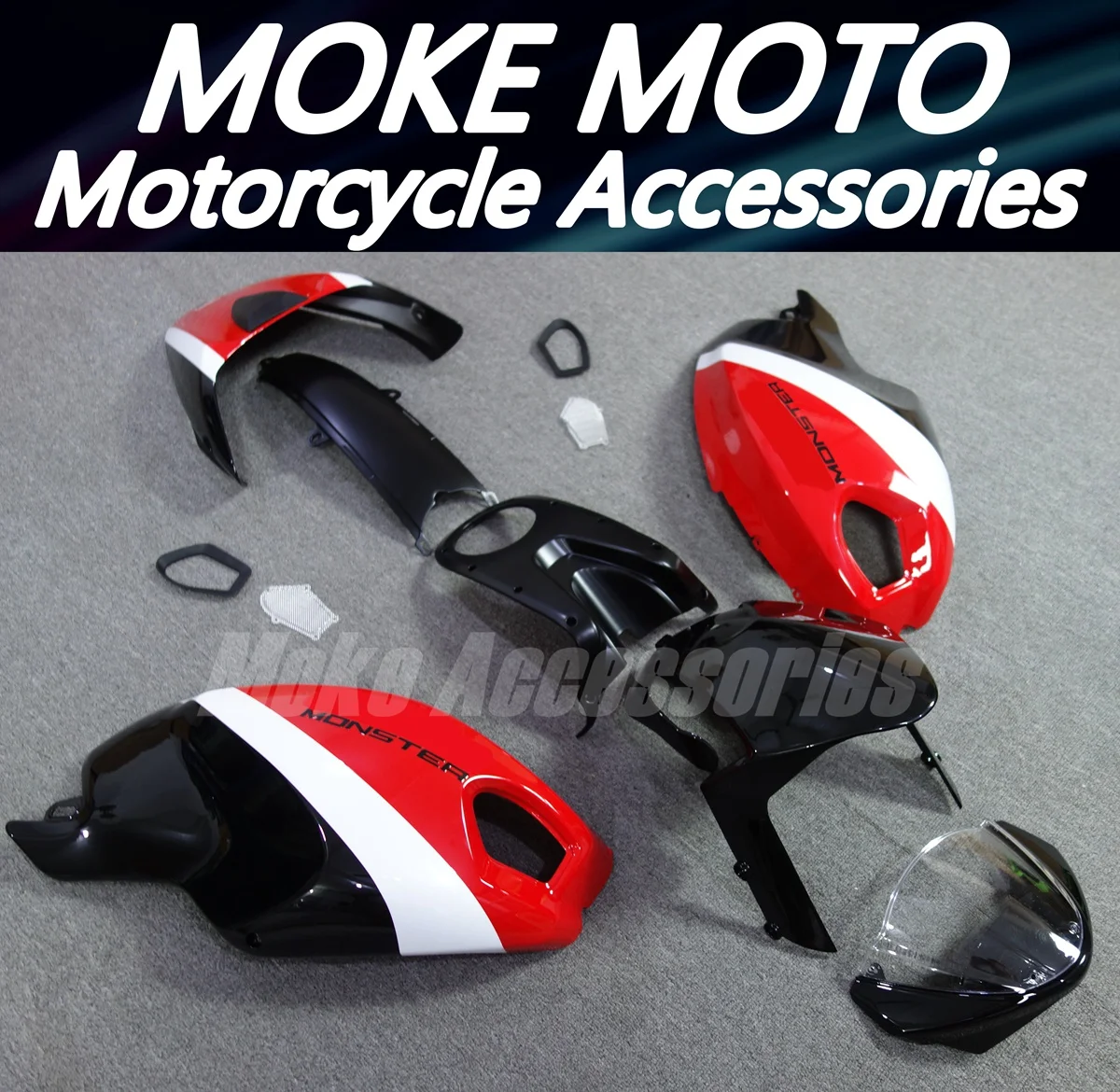 

Fairings Kit Fit For Monster 696/796/795/m1000/m1100 2009 2010 2011 Bodywork Set Injection Black Red