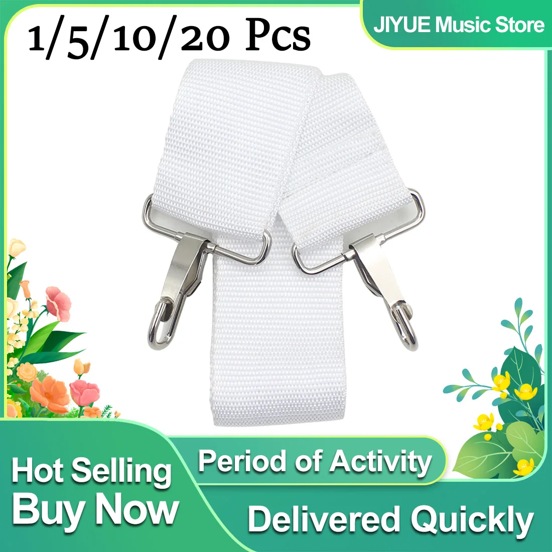 

IRIN 1/5/10/20 Pcs Snare Drum White Strap Adjustable Shoulder Strap Oxford Shoulder Belt Percussion Instrument Accessories