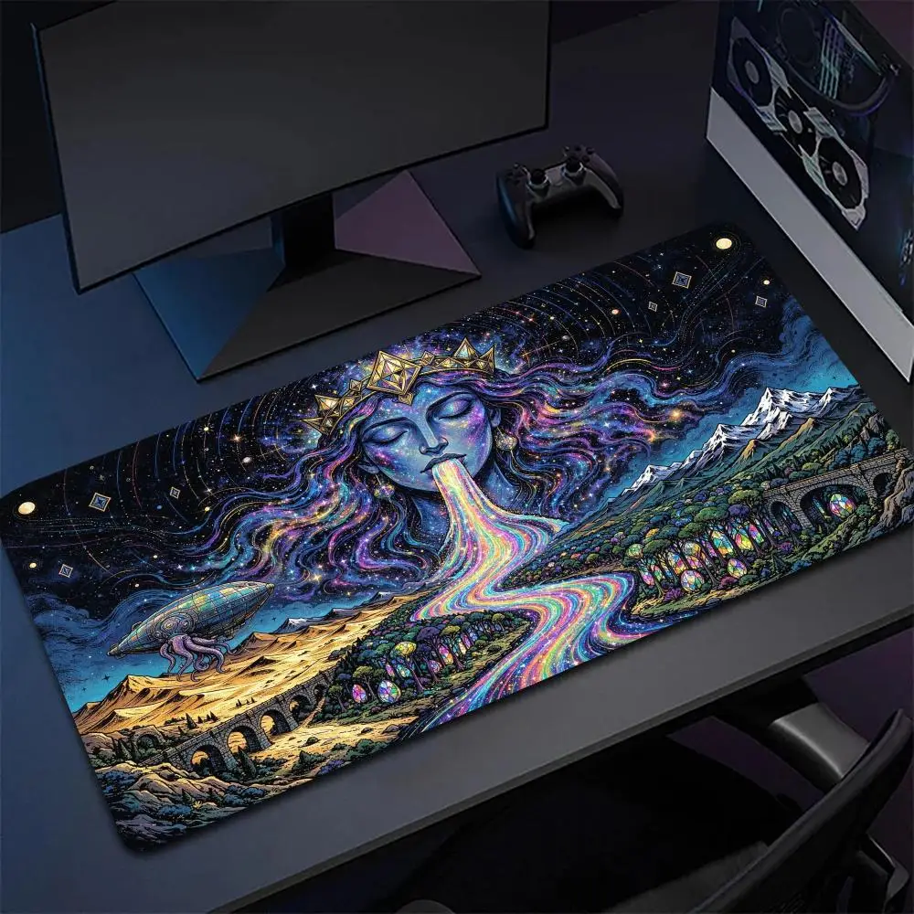 Purple Night Volcano Dragon Play Mat Non Slip Rubber Base Precision Tracking For Dark Fantasy
