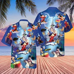 Camisa hawaiana mágica para hombre y mujer, camisa de manga corta con diseño de Castillo Mágico de Disney, 50 aniversario