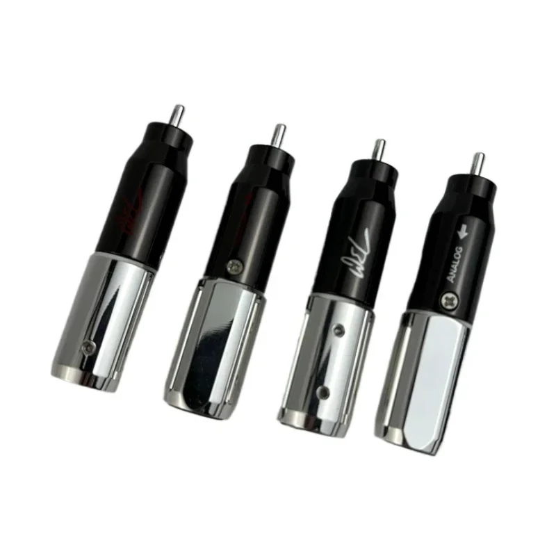 4Pcs Hi-end WEL RCA Plug Silver Plated Red Copper HiFi Audio Adapter DIY Signal Line Connector